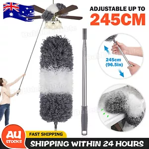 Feather Duster Extendable Handle 245cm Long Telescopic Duster Magic Static Brush - Picture 1 of 9