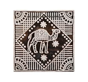 Wood Camel Stamps Indian Brown Hand Block Print Wooden Textile Carved Stamp 6" - Bild 1 von 3