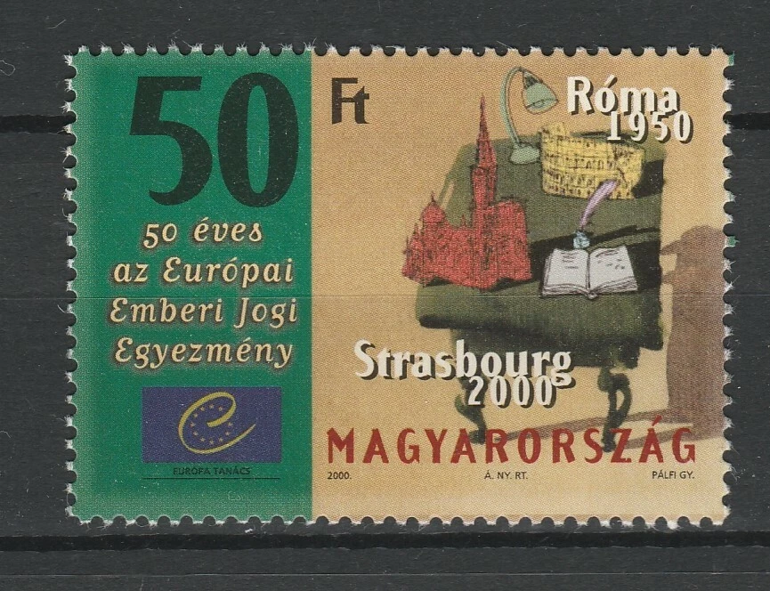 Hungría 2000 Convenio Europeo de Derechos Humanos Sello MNH Foto 1 de 1