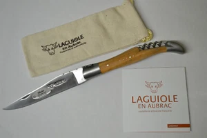 Laguiole Aubrac Taschenmesser mit Korkenzieher 12cm Griffschalen Olivenbaumholz - Bild 1 von 6