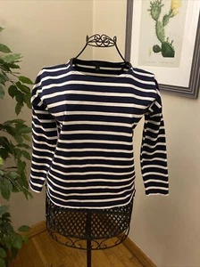 J Crew Damen Langarm-T-Shirt dunkelblau-weiß gestreift - Bild 1 von 8