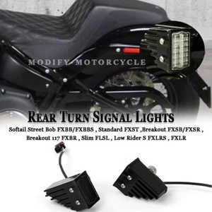 Rear Turn Signal LED Lights For Harley Softail Street Bob FXBB / FXBBS 2018-2024 - Picture 1 of 11