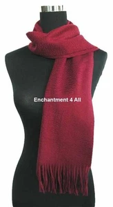 Classic 62"x12" 100% 2-Ply Pure Cashmere Scarf Men Women Neck Muffler, Burgundy - Picture 1 of 4