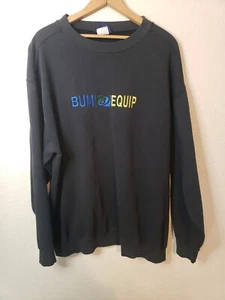 VINTAGE Bum Equipment Sweatshirt Mens Large L Black Crewneck Embroidered 90s y2k - Picture 1 of 9