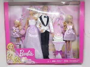 Barbie I can Be a Bride Wedding Party 4 Dolls Set Kelly Stacy Ken and Cake - Picture 1 of 11