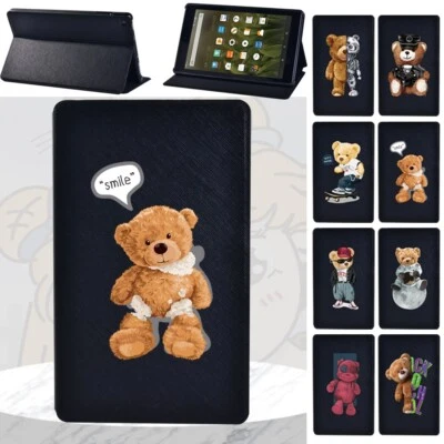 New Leather tablet Stand Cover Case For Amazon Fire 7/HD 8 10/HD 8 10 plus +Pen - Image 1 of 4