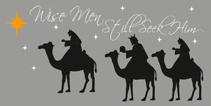 STENCIL ITEM 8835 J 11"x20" - WISE MEN STILL SEEK HIM- REUSABLE MYLAR STENCILS - Picture 1 of 1