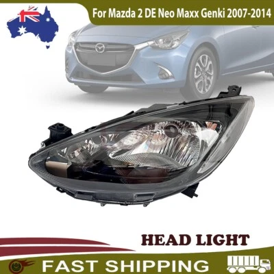 Black For Mazda 2 DE Neo Maxx Genki 2007~2014 Left LHS Head Light Front Lamp - image 1 of 3