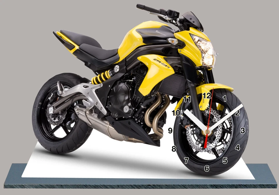 AUTO-HORLOGE MOTO KAWASAKI ER 6N Jaune -20 EN HORLOGE MINIATURE