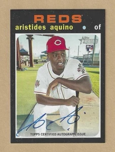 2020 Topps Heritage Aristides Aquino REAL ONE AUTO Autograph ROA-AAQ Reds RC - Picture 1 of 2