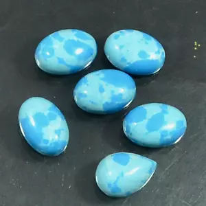 10X14MM Turquoise Blue Oyster Larimar Cabochon Pack of 6 Piece oval Cabchon - Picture 1 of 5