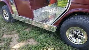Yamaha G2 G9 Golf cart Diamond Plate Rocker Panel covers and kick panel - Picture 1 of 12