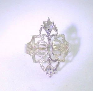 Anillo de plata esterlina filigrana corte diamante de filigrana talla 5,75 PSR6 - Imagen 1 de 3