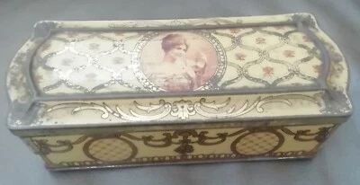 BOITE ANCIENNE TOLE Lithographiée BISCUIT PERNOT art nouveau XIX ème siècle 1900 - Photo 1/4