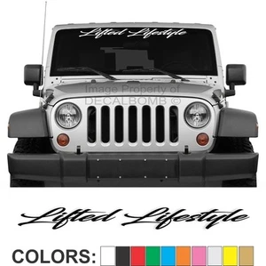 Lifted Lifestyle "Script" Windshield Decal Sticker Diesel Turbo UTV Truck Lift - Imagen 1 de 3