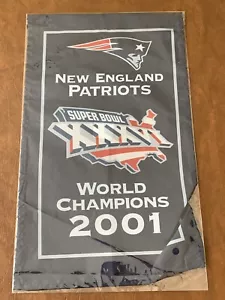# 2001 New England Patriots Super Bowl XXXVI 36 Champions 14" Banner w Flaws - Picture 1 of 4