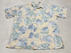 Cooke Street Hawaiian Shirt Men's 2XL Ivory Blue Short Sleeve Floral Button Up - Picture 1 of 8