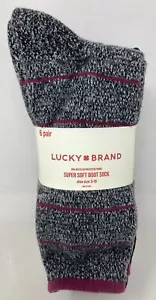 Lucky Brand Womens Pack of 6 Super Soft Boot Socks Size 5-10 Multi-Color - Picture 1 of 6