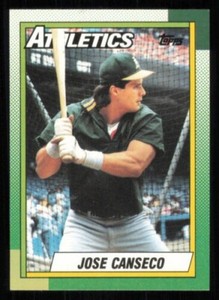 1990 Topps #250 Jose CANSECO Outfield  Oakland ATHLETICS  EXcellent  FREE ship
