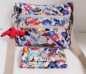 New Kipling Alvar Multi Flower Crossbody Bag w/ Wallet - Picture 1 of 12