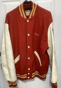 Vintage Redskins Varsity Leather Wool Jacket DeLong XL - Picture 1 of 10