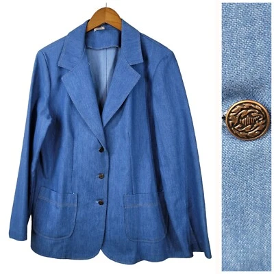 Abrigo Chaqueta Vaquera Occidental Vintage Años 70/80 Talla 14/16/XL Botón Centavo Foto 1 de 4