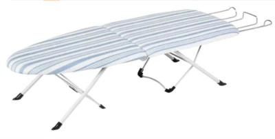 Ironing Board Foldable Tabletop with Iron Rest, Heavy Duty Blue Stripe NEW - Image 1 of 2