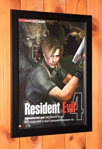 Resident Evil 4 PS2 Xbox Capcom Mini Werbeblatt Gerahmt Poster / Ad Page Framed  - Bild 1 von 3