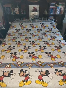 Vtg Disney's Mickey Mouse Blanket Bed Cover Twin/Full Sz 84"X'72" - Picture 1 of 5