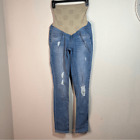 Jessica Simpson Blue Distressed Skinny Maternity Jeans Womens Size S