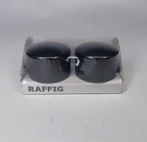 IKEA Raffig Finials Curtain Rod End Caps 1 Pair Black NEW - Picture 1 of 7