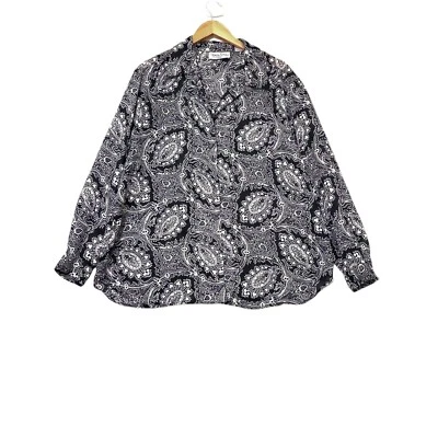 Blusa Diane Von Furstenberg Talla Grande 2X Botón Top Cachemira Semi Transparente Carrera Foto 1 de 4