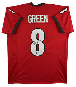 Georgia A.J. Green Authentic Signed Red Pro Style Jersey BAS Witnessed