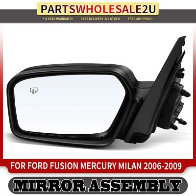 Espejo retrovisor negro del lado del conductor con ajuste de potencia para Ford Fusion 2006-2009 Mercury Milan Foto 1 de 4