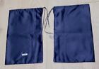 Prada Navy Blue Satin Drawstring Dust Bags Covers Set Of Two (2) 5" x 8.5”
