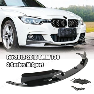 Front Bumper Spoiler Lip for BMW 3 Series F30 328i 335i M Sport Black 2012-2018 - Picture 1 of 19