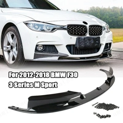 Labio del alerón del parachoques delantero para BMW Serie 3 F30 328i 335i M Sport negro 2012-2018 Foto 1 de 4