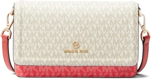 New Michael Kors Jet Set Charm Small Phone Crossbody Bag Spiced Coral Multi - Picture 1 of 4
