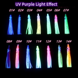 20PCS 4cm UV Luminous Octopus Skirt Squid Lure Hoochies Soft Fishing Lures - Picture 1 of 38