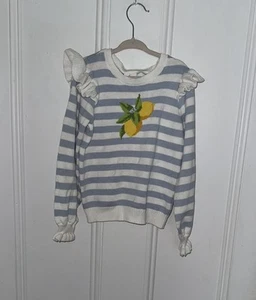Janie and Jack Striped Ruffle Lemon Sweater - Picture 1 of 3