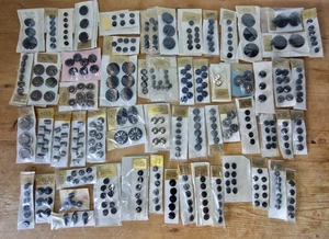 31 SETS VINTAGE BUTTONS ART DECO EDWARDIAN BEEHIVE HORSESHOE SHAMROCK GLASS ETC - Picture 1 of 18