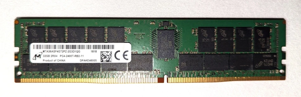 MTA36ASF4G72PZ-2G3D1QG Micron 32GB (1X32GB) 2RX4 PC4-2400T DDR4 Server Memory - Image 1 of 1