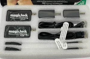 Magic Jack Plus Free Local Long Distance Telephone Unit International 2 Pack NEW - Photo 1/5