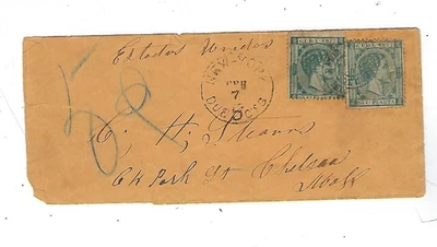 1870s Incoming to Chelsea MA, New York Due 5 Cts, Postage Due - Image 1 of 2