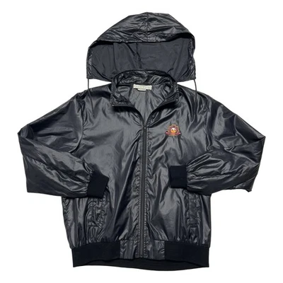 Chaqueta cortavientos vintage IZOD Club para mujer grande negra de nailon para golf Indigo Creek Foto 1 de 4