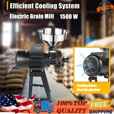 Electric Mill Grinding Molino De Maiz Electrico Corn Grinder Machine + Funnel US - Image 1 of 4