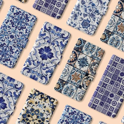 Personalised Wallet Phone Case for iPhone 16 16e 15 14 Pro Mediterranean Tiles - Image 1 of 4