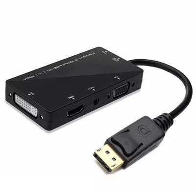 DisplayPort 1.2a to 4K HDMI Dual Link DVI VGA Passive Adapter 4 in 1 with Audio - Image 1 of 4