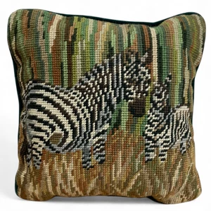 Vintage Nadelkissen Wolle Samt Zebra Zebras Safari Tiere 9,5x9,5 Neu - Bild 1 von 5