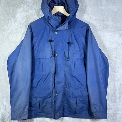 Abrigo Chaqueta de Lluvia DE COLECCIÓN Cabelas Outdoor Gear Gore Tex Para Hombres Grande Azul Con Capucha Foto 1 de 4